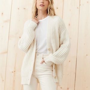 Jenni Kayne Alpaca Cocoon Cardigan XXS Ivory